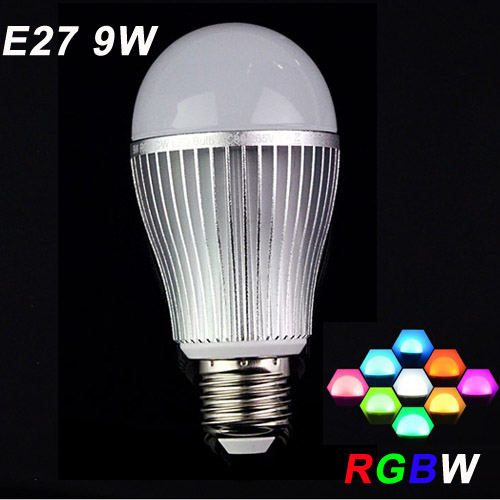 (image for) 85-265V Milight 2.4G Wireless E27 9W RGBW LED Bulb Lamp RGB+White/RGB+Warm White 9W Aluminium LED Bulb